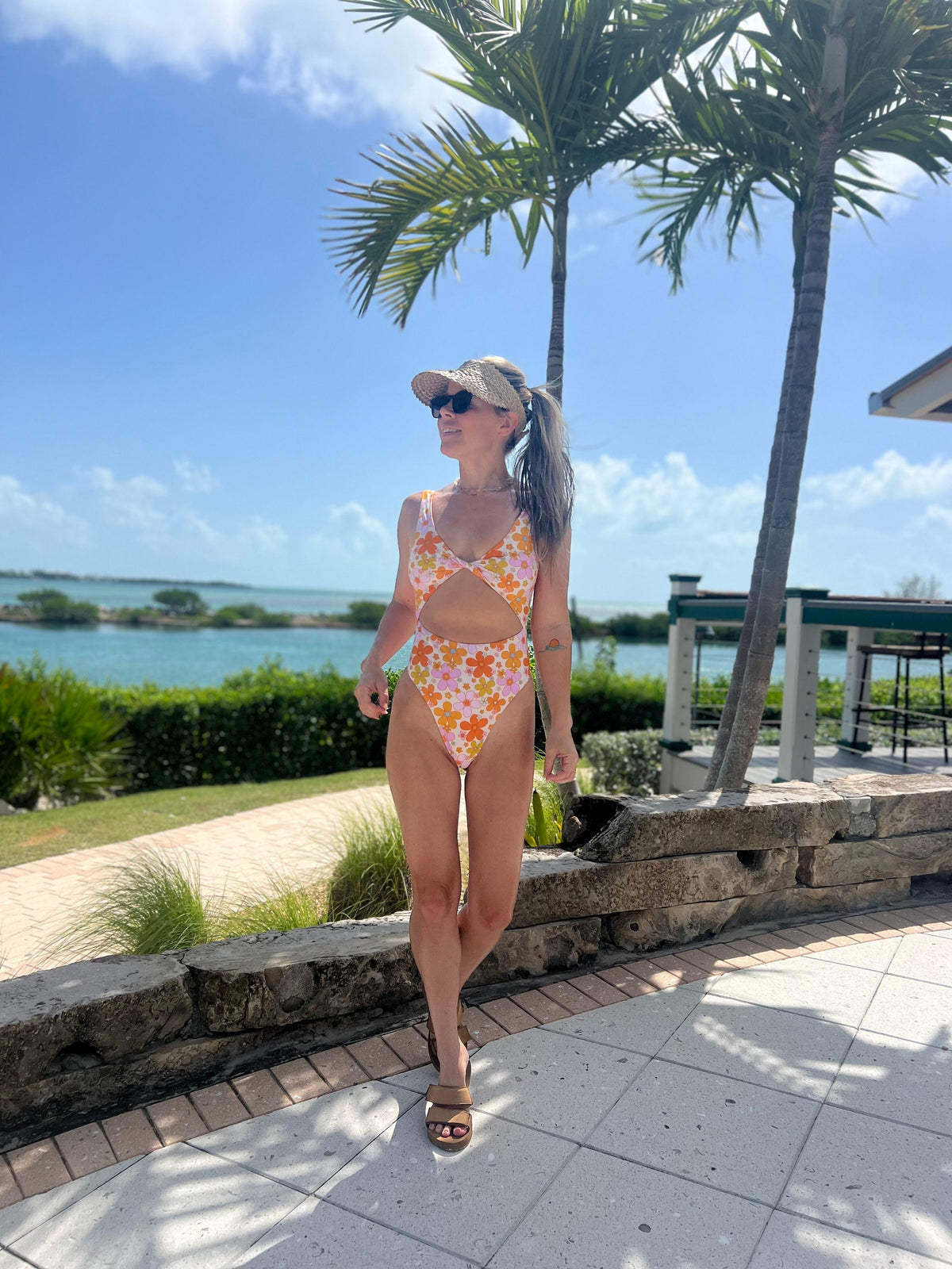 Lolita Swimsuit | Floral Cutout Vintage Inspired One Piece