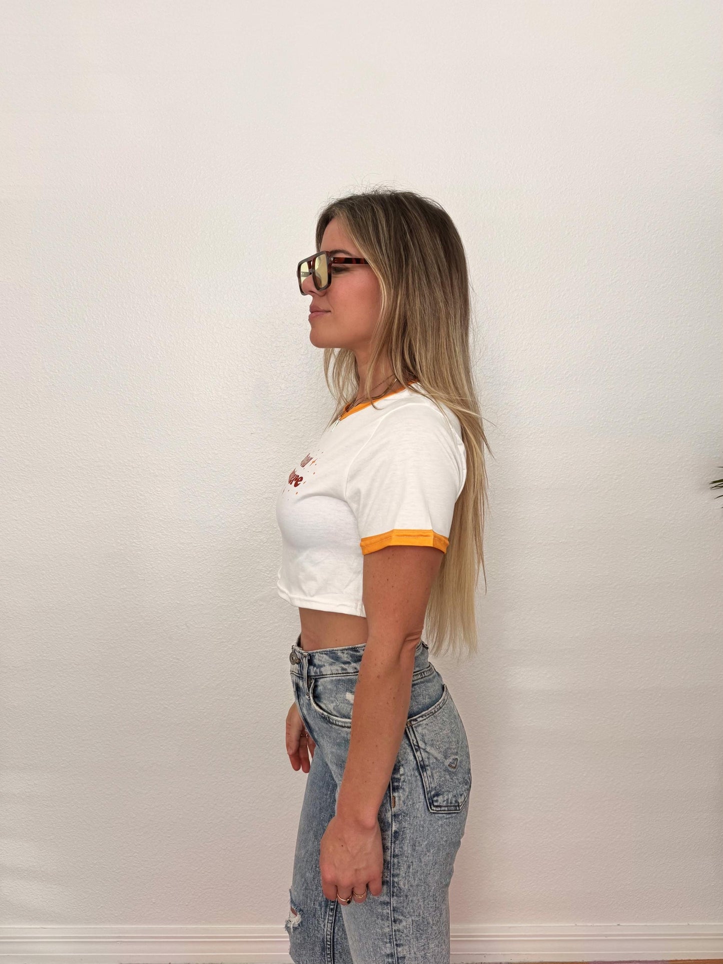 Retro Ringer Crop Top – It's 11:11 Somewhere Manifesting Tee