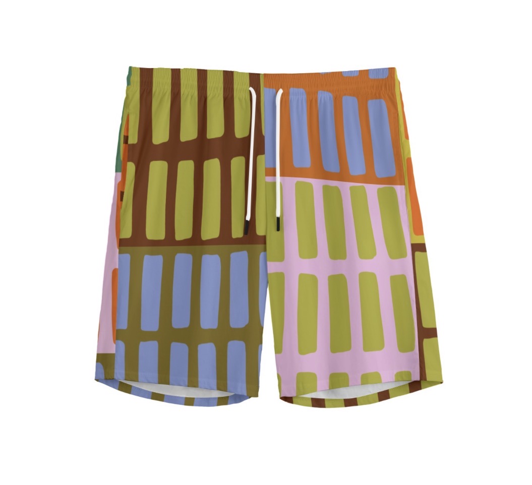 Brick House Cotton Lounge Shorts| Colorful Geometric Print