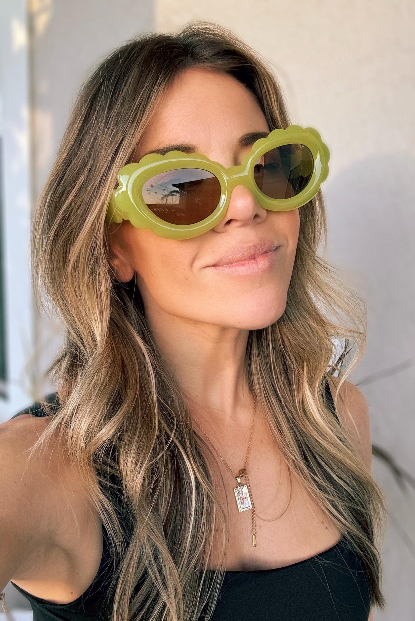 Retrobabe sunglasses; scalloped; y2k cloud statement glasses; colorful; festival fashion; groovy