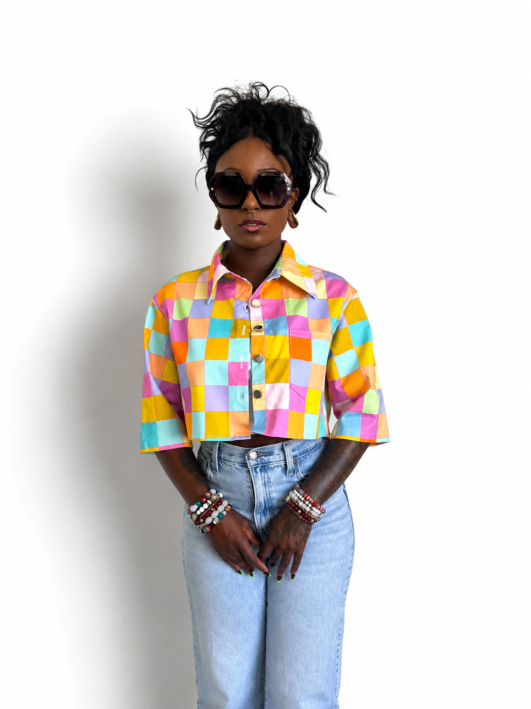Disco Babe | Cropped Denim 100% Cotton Jacket