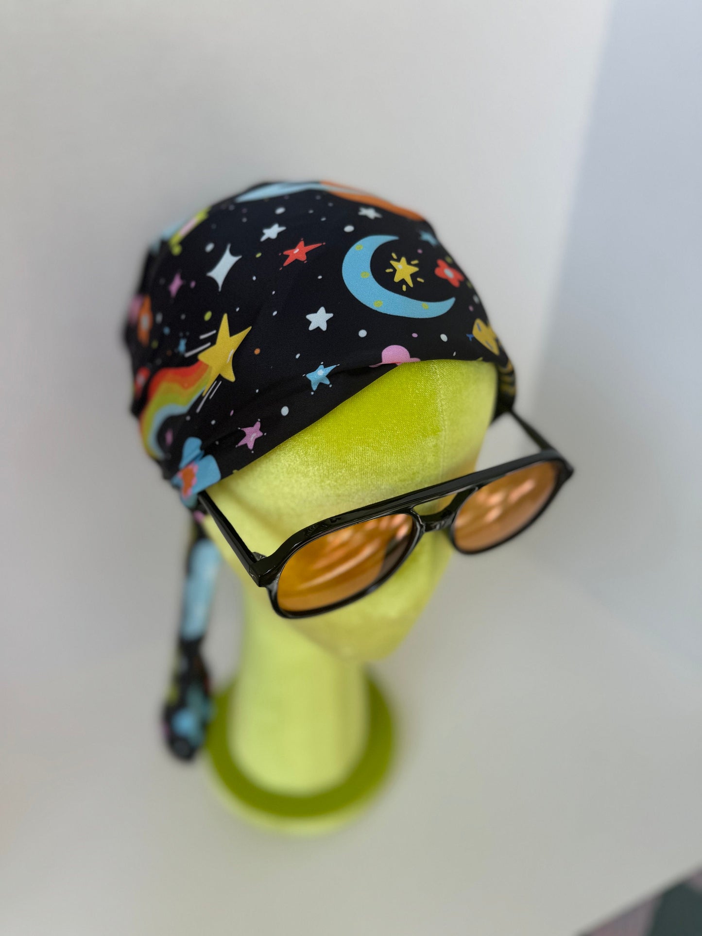 Cosmic Scarf: Trippy Space Print Silky Bandana