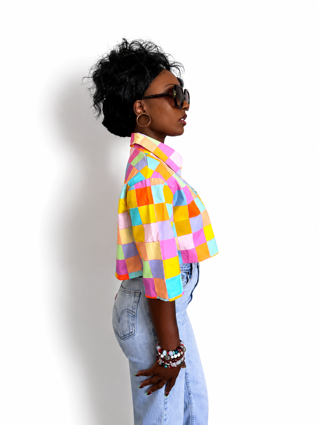 Disco Babe | Cropped Denim 100% Cotton Jacket