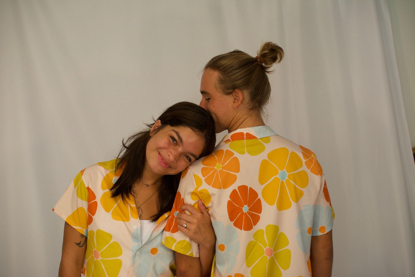 Sunrise print button down shirt