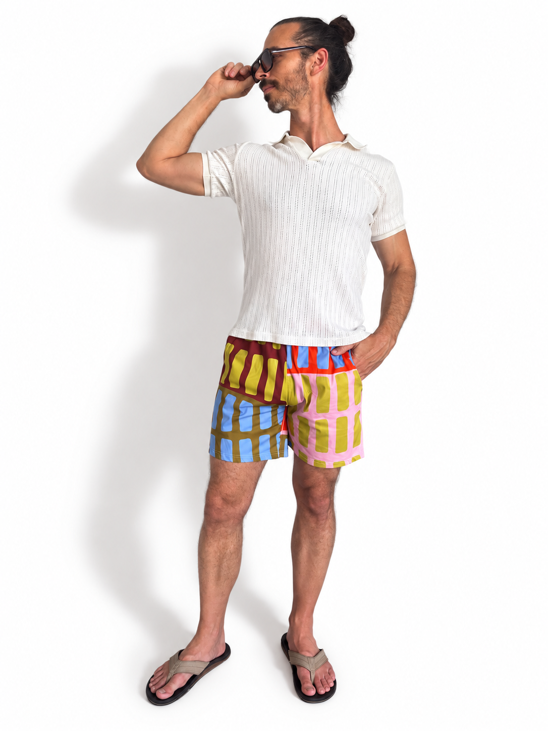 Brick House Cotton Lounge Shorts| Colorful Geometric Print