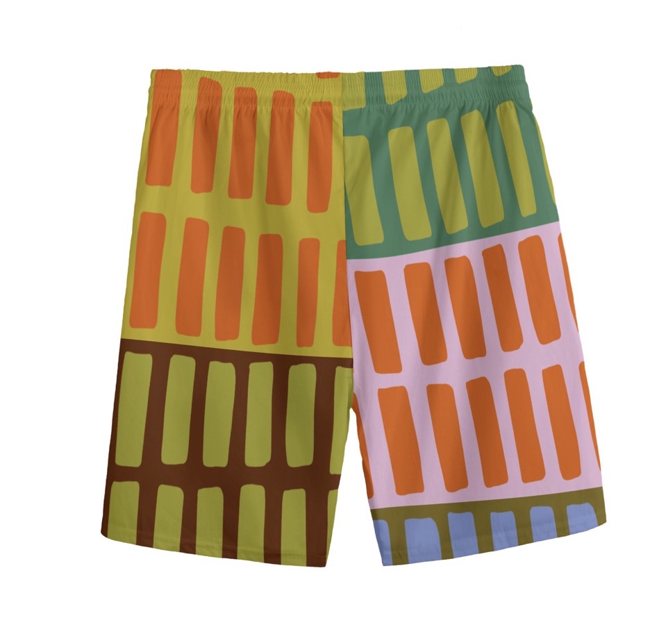 Brick House Cotton Lounge Shorts| Colorful Geometric Print