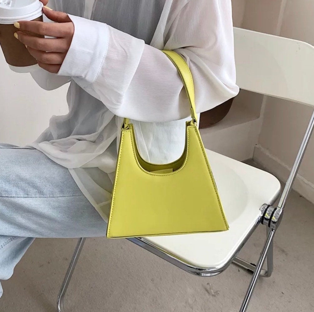 Yellow Top Handle Bag: Removable Crossbody Strap | 90s Bag