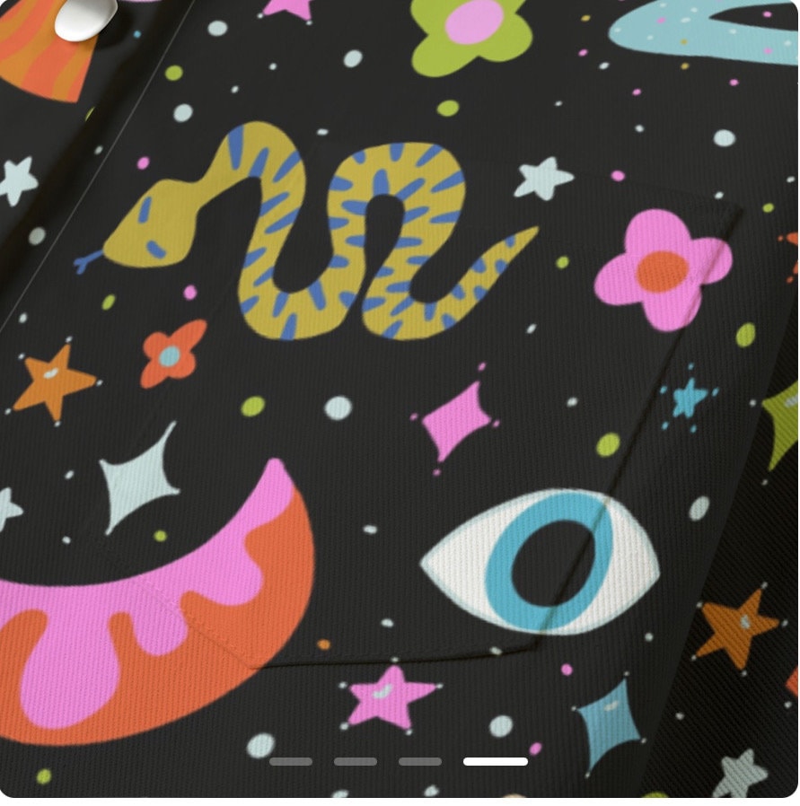 Cosmic space babe Cropped Denim Jacket: Psychedelic Festival Fashion