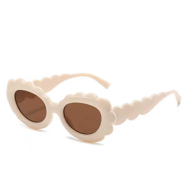 Retrobabe sunglasses; scalloped; y2k cloud statement glasses; colorful; festival fashion; groovy
