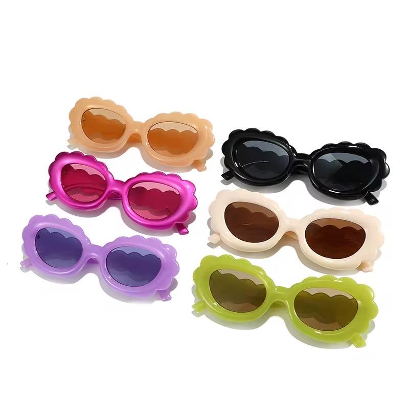 Retrobabe sunglasses; scalloped; y2k cloud statement glasses; colorful; festival fashion; groovy