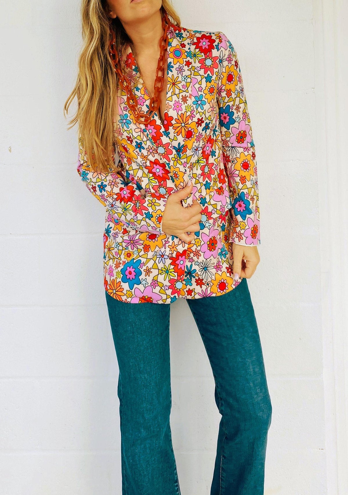 Flower Power Blazer | Funky Colorful Floral Jacket
