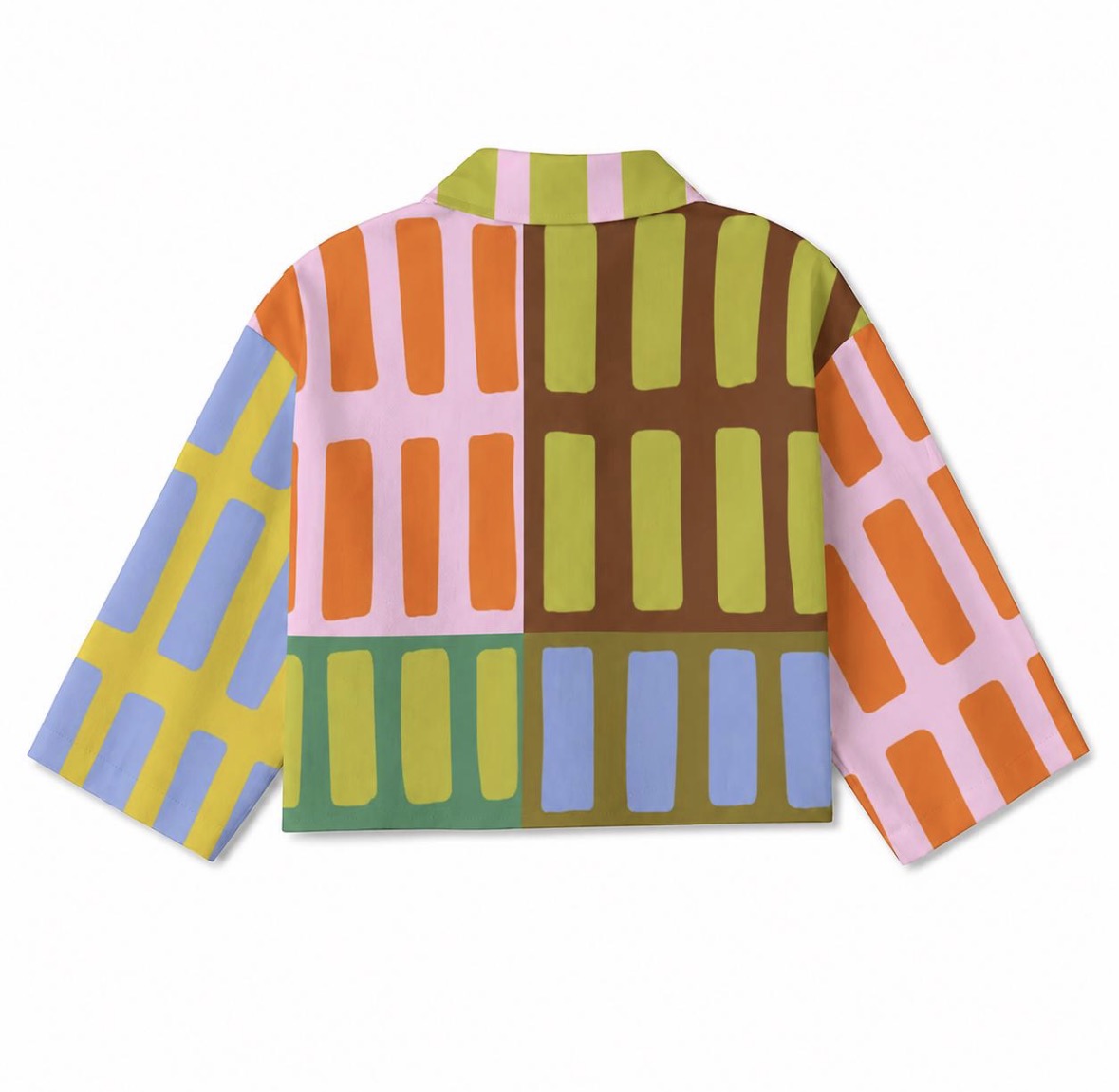Brick House | geometric print cotton denim cropped jacket