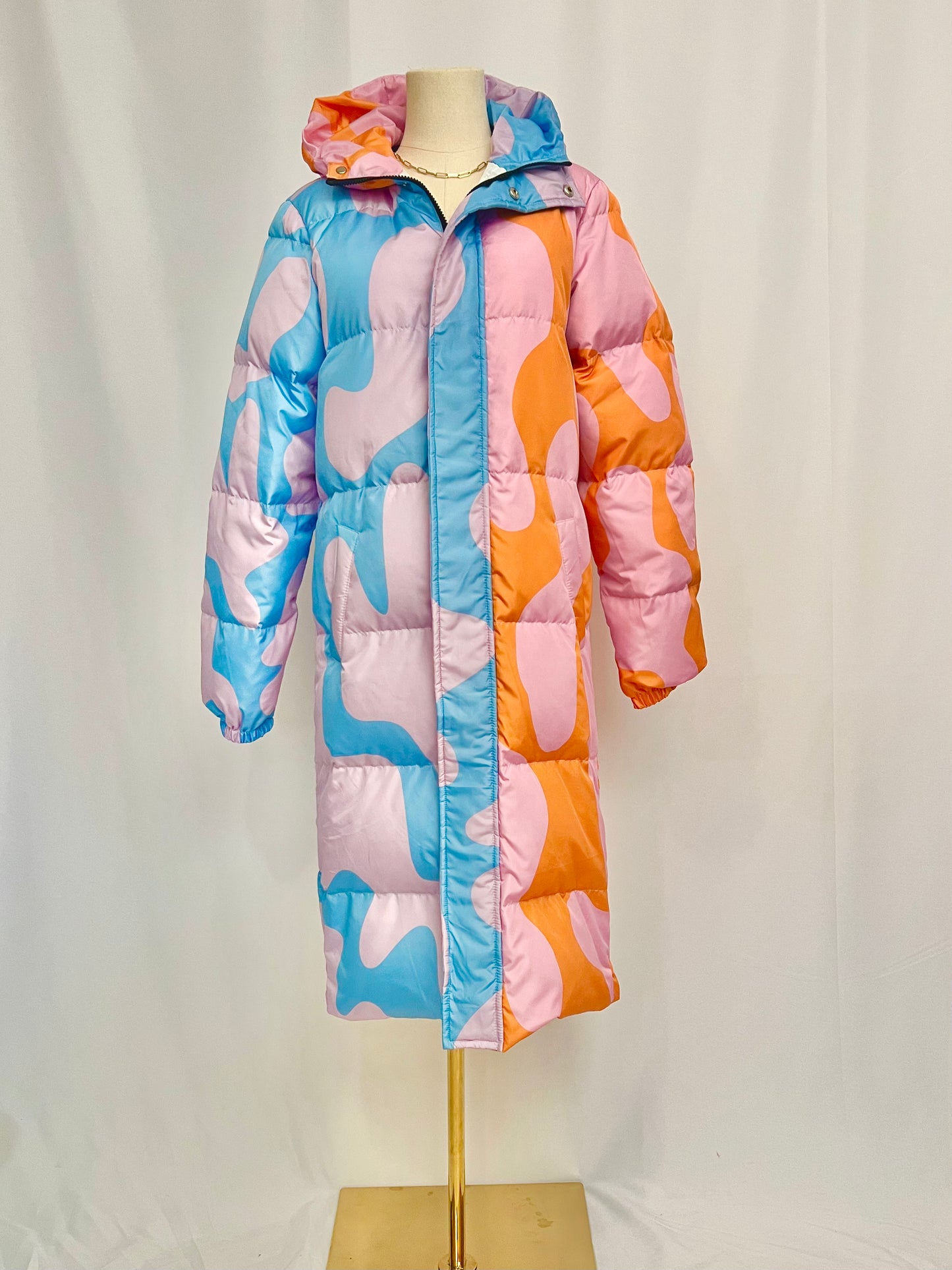 Lava lamp puffer jacket