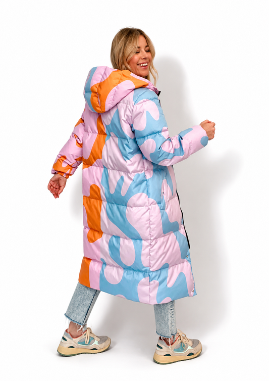 Lava lamp puffer jacket