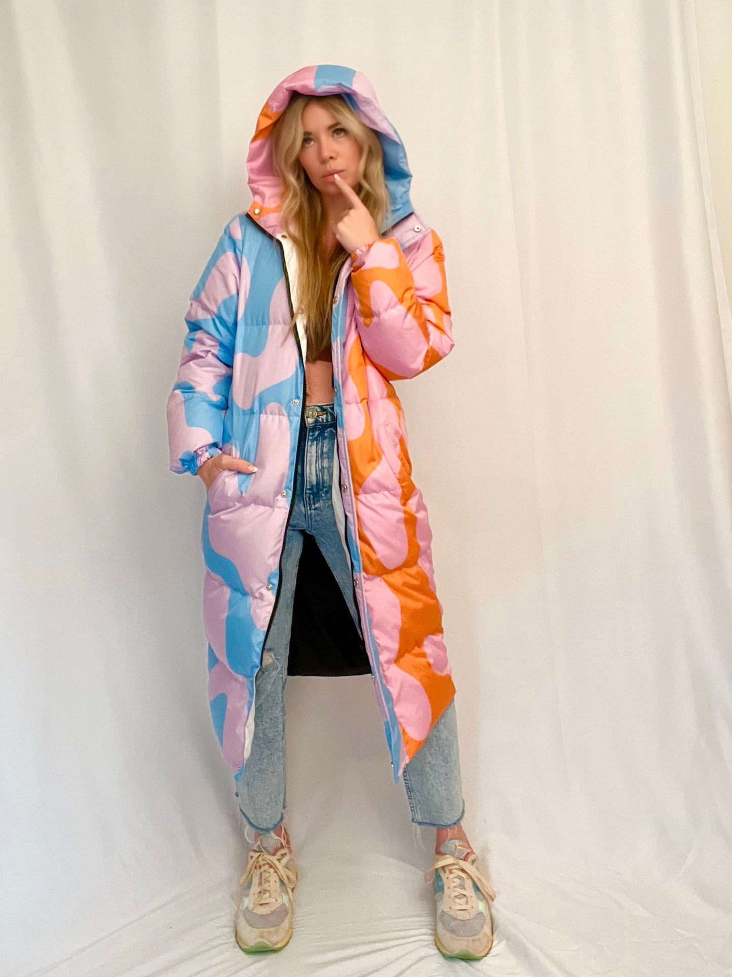 Lava lamp puffer jacket