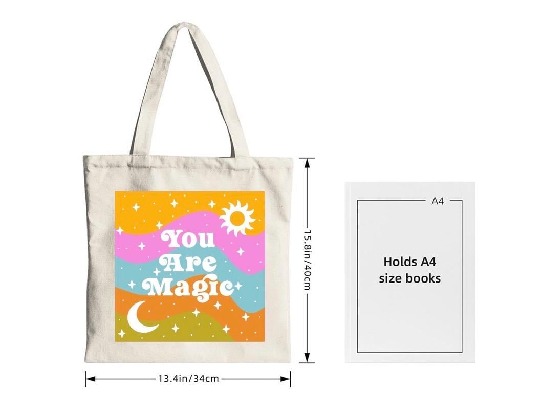 You Are Magic Affirmation Tote Bag • Cosmic Canvas Manifestation Bag