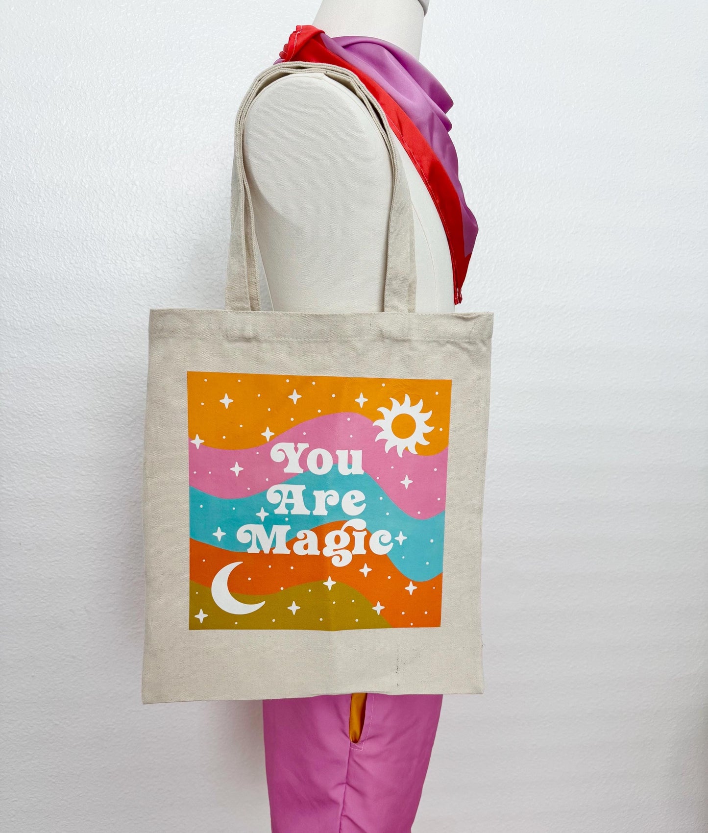 You Are Magic Affirmation Tote Bag • Cosmic Canvas Manifestation Bag
