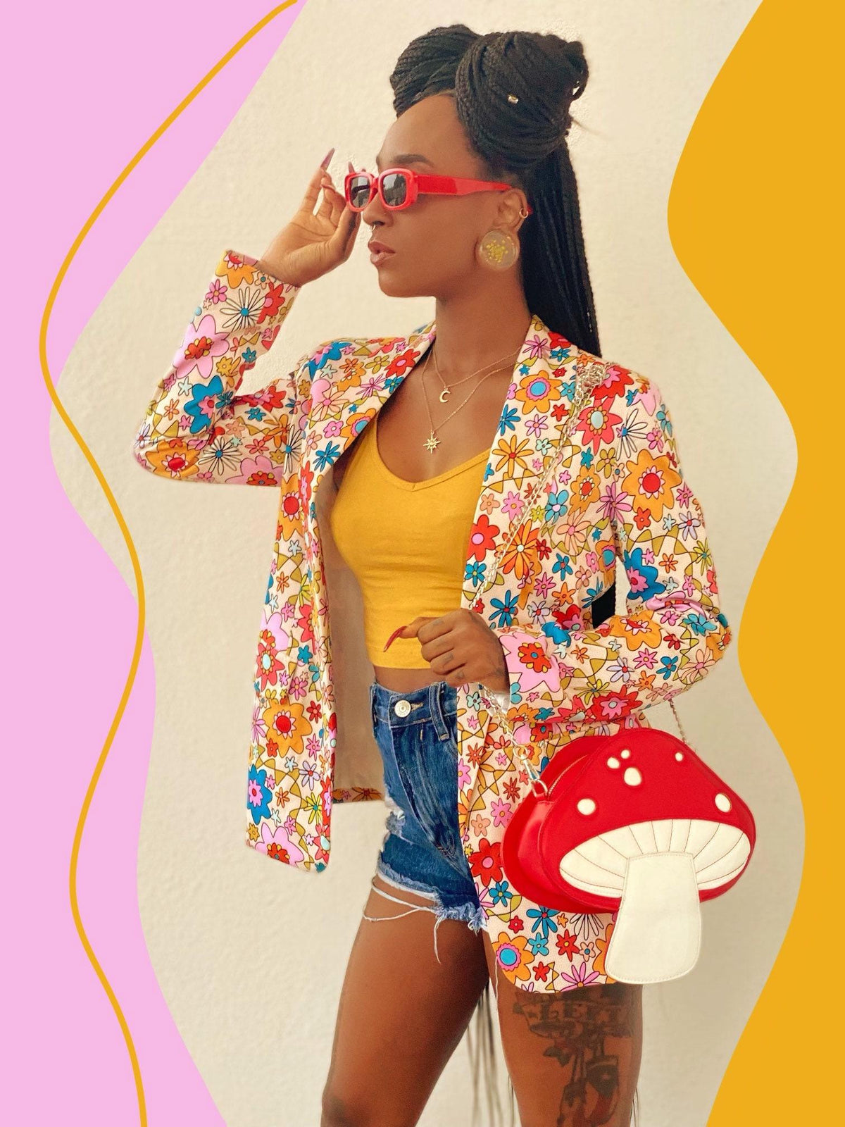 Flower Power Blazer | Funky Colorful Floral Jacket