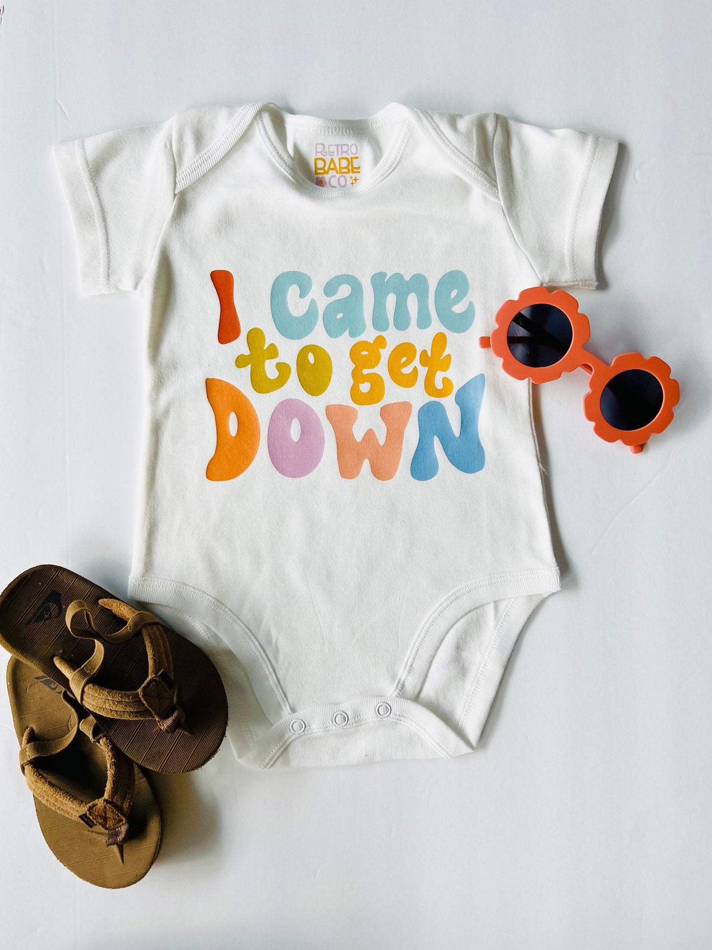 I came to get down baby romper