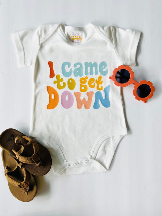 I came to get down baby romper