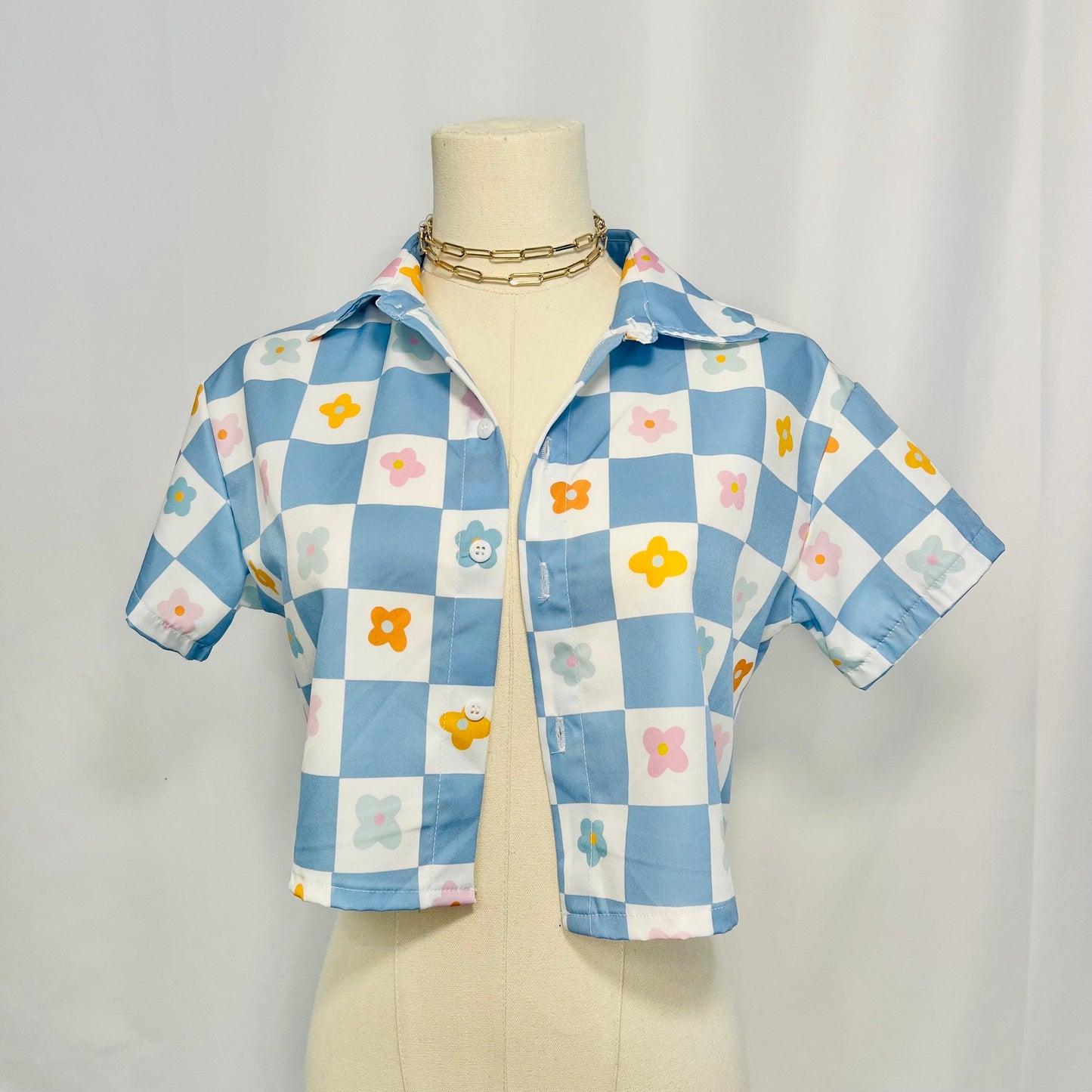 lavender checkered button down